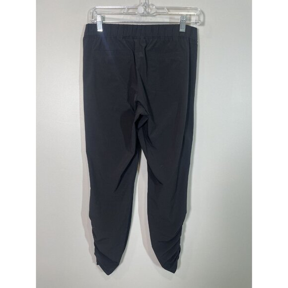 Athleta Aspire Ruched Black Athletic Capri Pants Size 4 Zip Pockets Eco-Friendly - Picture 4 of 12